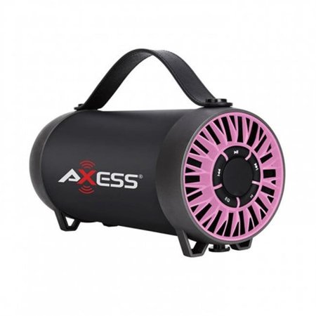 AXESS Axess SPBT1056PK Bluetooth Media Speaker with Fm Radio; USB in Black & Pink SPBT1056PK